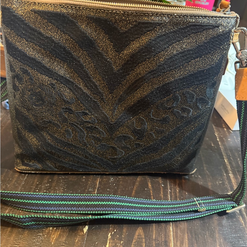Consuela Black and Gold Purse